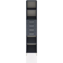 Hyperion Dolap 3 Raflı 4 Çekmeceli 44x44x221 Antrasit-antrasit Antrasit