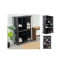 Ayakkabı Rafı 15 Bölmeli Kumaş Ayakkabı Dolabı Çok Renkli