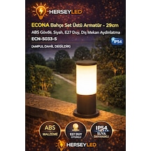 Econa Ecn-5033-s Bahçe Set Üstü Armatür 29cm, Abs Gövde, Siyah, E27 Duy, Dış Mekan Aydınlatma Diğer