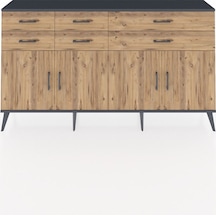 Arges Konsol 3 Raflı 6 Çekmeceli 4 Kapaklı 176x30x99 Antrasit-çam Atlas Çam - Antrasıt