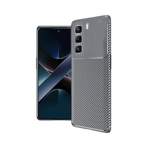 İnfinix Hot 50 4g Kılıf Auto Focus Karbon Kapak - Gri