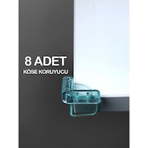 8 Adet Bebek Çocuk Masa Kenar Köşe Koruyucu Pvc Köşe Koruma Yeşil