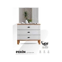 Pekin Mdf Şifonyer Beyaz - Ceviz