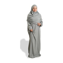 2 Parça Namaz Elbisesi Dokuma Kendinden Desenli 2502 15 Gri