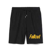 Fallout Lettern Erkek Siyah Şort Siyah