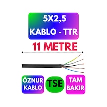 Öznur 5x2,5 Ttr Kablo Siyah Metre Seçenekli - 11 Metre