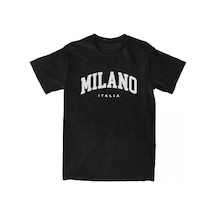 Tarzsokak Beyaz Tees Milano İtalya Mektup Baskı Leri Yaz Siyah