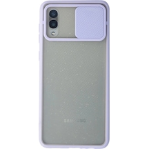 Samsung Galaxy A02 Kılıf Palm Buzlu Kamera Sürgülü Silikon - Lila