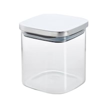 450 Ml Metal Kapaklı Borosilikat Cam Kavanoz, Silikon Contalı Kuru Gıda Saklama Kabı, Kahve Çay Baharat Kuruyemiş İçin Şeffaf Cam Erzak Kabı, 10 X 10 X 10 Cm, 1 Adet 7009