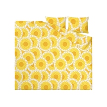 Ikea Kransmalva Çift Kişilik Nevresim Takımı 220 X 240 Cm Beyaz - Sarı