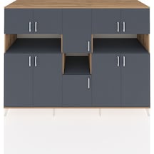 Kronos Dolap 14 Raflı 10 Kapaklı 220x59x163 Çam-antrasit Çam-antrasit