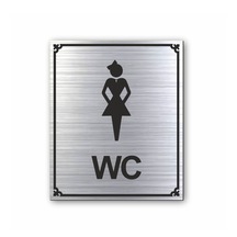 Wc Bayan Tuvalet Kapı Duvar Uyarı - Yönlendirme Levhası Gümüş (537905006)