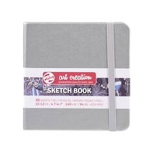 Eskiz Defteri, 80 Yaprak, 12 X 12 Cm, Parlak Gümüş