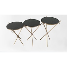 Brc Küpe zigon Model Sehpa Metal Bakır Eskitme Gold renk ayak Kırılmaz cam tabla El Yapımı