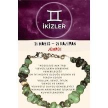 Gümüştel El Sanatları Sertifikalı Burç Taşı Ikizler Burcu Zümrüt Taşı Bileklik Çok Renkli
