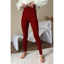 Madmext Bordo Yüksek Bel Kadın Fitilli Tayt Mg1625 Bordo Madmext Bordo Yüksek Bel Kadın Fitilli Tayt Mg1625 Bordo