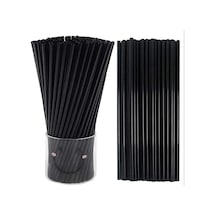 Kalın Frozen Pipet Siyah Pipet 22 Cm 7 Mm Düz Pipet 100 Lü