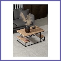 Bezos Deluxe Raflı Orta Sehpa Çam 90x60 Nıda