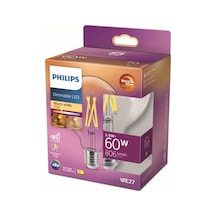 Philips Led Classic 60w G93 E27 Kısılabilir Filament Glob Wgd90 Çok Renkli