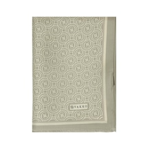 Vakko Twill İpek Şal - Helezon Monogram - Açık Taş Krem
