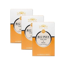 Newlife B12 Plus - 60 Dilaltı Tablet 3 Adet-B12 Vitamini. Folik