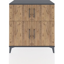 Hyperion Şifonyer 4 Raflı 4 Kapaklı 88x44x96 Antrasit-çam Antrasit
