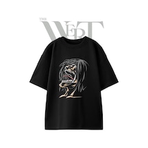 Thewert Attack Titan Tasarım Baskılı Ünisex Siyah Oversize T-shirt