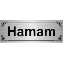 Hamam 7x20cm Gümüş Renk Metal Yönlendirme Levhası