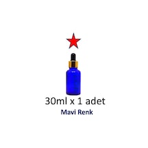 Damlalık, 1 Adet 30ml Damlalıklı Cam Mavi Renk Şişe, Metal Gold