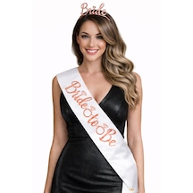 Bride To Be 2li Taç Ve Kuşak Set Bekarlığa Veda Partisi Rose Gold Pudra Pembe Tüm Yaşlar