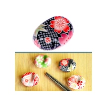 Omeniv 2 Adet Chopstick Standı Japon Porselen Siyah Kırmızı Kırmızı - Siyah