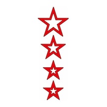 Cg Kırmızı Yıldızlı Çamurluk Üst Sticker Standart