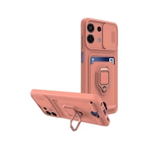 Newface Xiaomi Redmi Note 13 4g Kılıf Zuma Kartvizitli Yüzüklü Silikon - Pembe