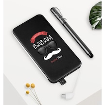 Kişiye Özel Yakışıklı Babam Siyah 5000 Mah Powerbank Ve Kalem Set (431644761)