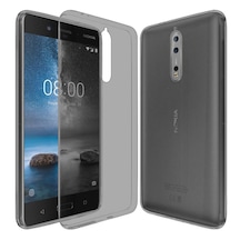 Nokia 8 Kilif Soft Silikon Seffaf-Siyah Arka Kapak 245811406
