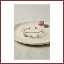 Storeşahin Pembe Yıldız Model Gümüş Renk Zirkon Taşlı Pirinç Bileklik Shn0720