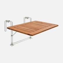 Katlanır Ahşap Balkon Masası 60x40 cm Kahverengi