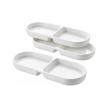 Lexroo 2 Bölmeli Porselen Çerezlik 3 Lü Set, 25,2 10 2,3 Cm Çok Renkli