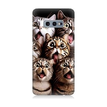 Samsung Galaxy S10e Uyumlu Şaşkın Kediler Desenli Silikon Kılıf