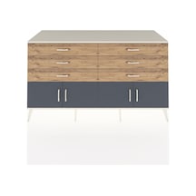Kronos Konsol 2 Raflı 6 Çekmeceli 4 Kapaklı 176x59x99 Aytaşı-antr Aytaşı-antrasit/çam