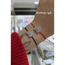 Gümüş Kalpli Taşlı Bileklik Dlp56e23 Beyaz