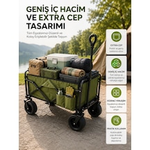 Geniş İç Hacimli Fren Sistemli Katlanabilir Kamp Ve Piknik Arabası