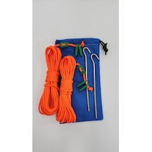 Turuncu 20m Polyester İp + 2  + 6 Ad Gergi Aparatı + Çanta Turuncu
