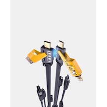 Zengemtx 65w Çoklu Şarj Kablosu 4 Ü 1 Arada Örgülü Hızlı Veri Aktarım Usb-c Usb-a