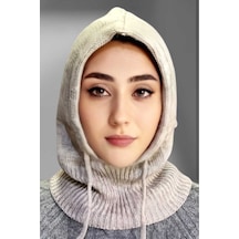 Uniquetrenders Balaclava Fitilli Triko Tesettür Örgü Bere Başlık Taş Rengi