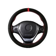 Vw Golf 7 Uyumlu Dikmeli Direksiyon Kılıfı Alkantra Kırmızı Yüzüklü