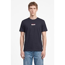 Relaxed Fit Rahat Kesim Bisiklet Yaka Logo Detaylı Wrangler Lacivert