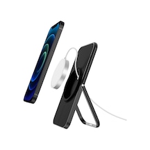 Cbtx Magsafe Kablosuz Şarj Cihazı İçin Kablosuz Şarj Braketi Katlanabilir Telefon Tutucu Masaüstü Montajı - Siyah