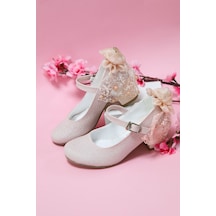 Gimer - Topuklu Pudra Simli Kız Çocuk Ayakkabı - Mwm012516Pg Pudra