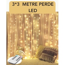 3x3 Metre Perde Led Işık - Parti Ve Bahçe Dekorasyonu Beyaz